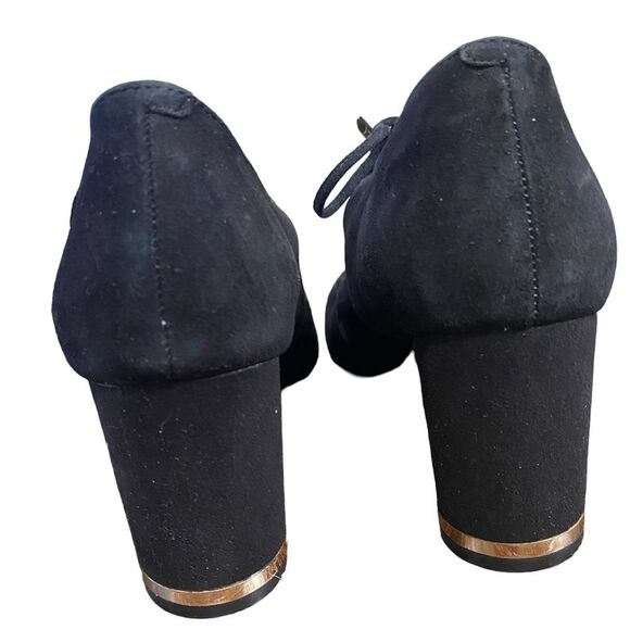 Alfani Prima Binddi Lace Up Pumps Block Heel Black Suede SZ 6.5 Whimsigoth Vamp - Picture 7 of 10